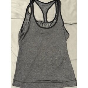 Lululemon Double Back Tank Top Womens 6 Heather Grey Athletic Racerback‎ Shirt